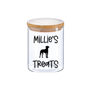 Custom Wooden Lid Pet Dog Cat Treat Jar by More Than Crackers